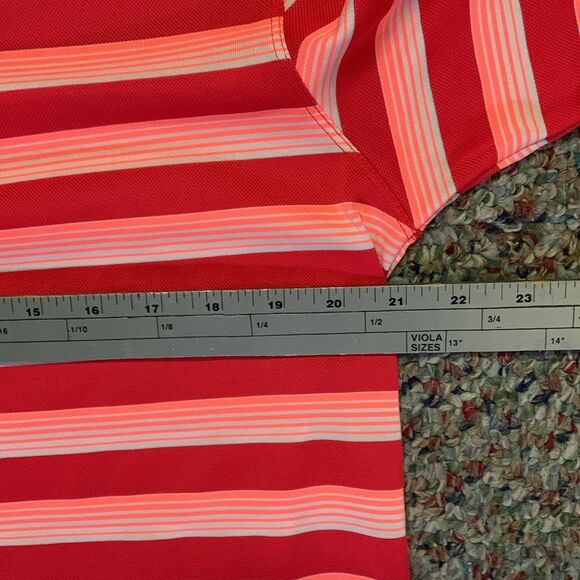 Nike Golf NWOTs Dri-Fit Red Pink White Striped Performance SS Polo Shirt Size M - Picture 12 of 13